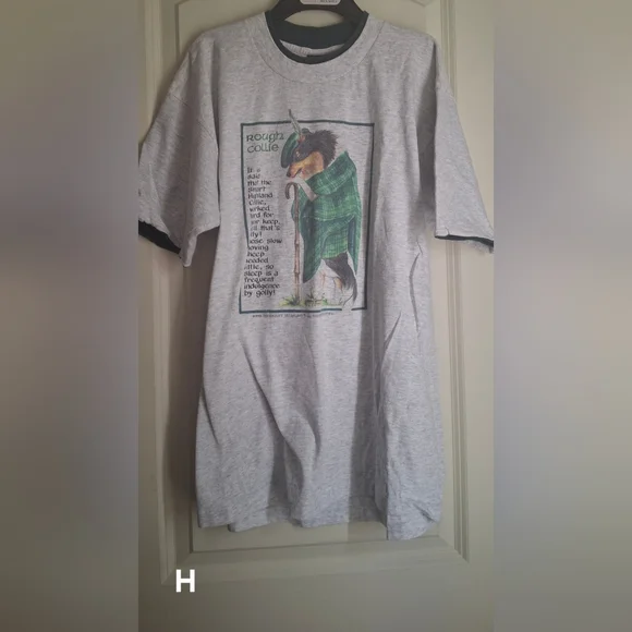 Vintage Signal SportGray Graphic T-Shirt with Rough Collie Design 1995 SZ M Ae - Picture 2 of 7